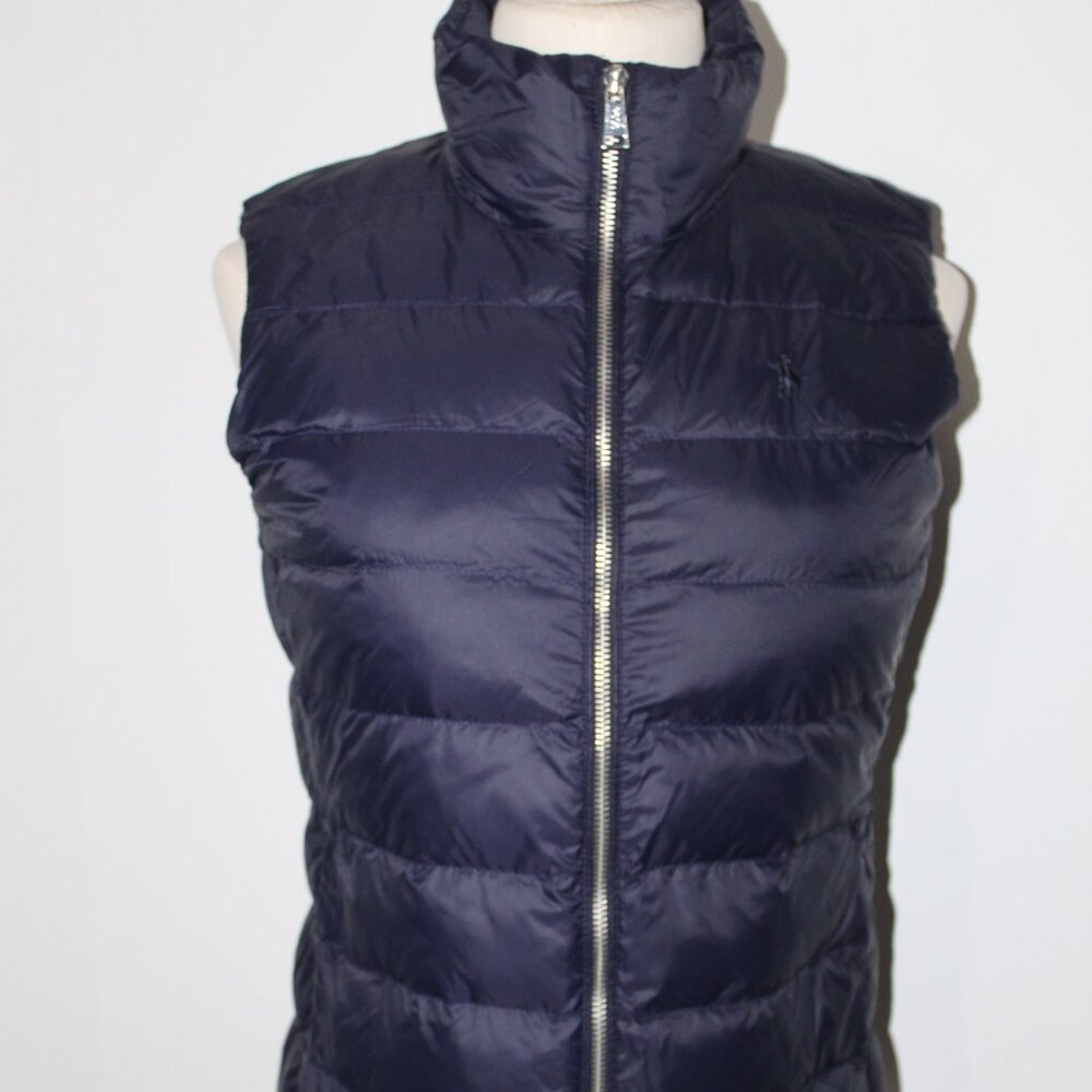 NWT Ralph Lauren Polo Blue Label Puffer Vest Water Repellent Jacket 2 Way Zip XS